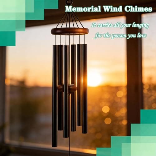 36 Inch Memorial Wind Chimes for Loss of Loved One - Deep Tone, Durable Metal Sympathy Wind Chimes for Outside, Outdoor Decor, Garden Patio Porch Yard Home, Meaningful Gift for Mom Women Housewarming - Thumbnail 6