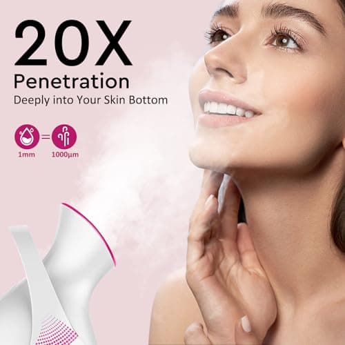 Amconsure Facial Steamer - Nano Ionic Face Steamer Warm Mist Steamer for Home Sauna SPA, Humidifier for Face Steamer for Deep Cleaning Unclogs Pores Sinuses - Bonus 5 Piece Stainless Steel Skin Kit - Thumbnail 2