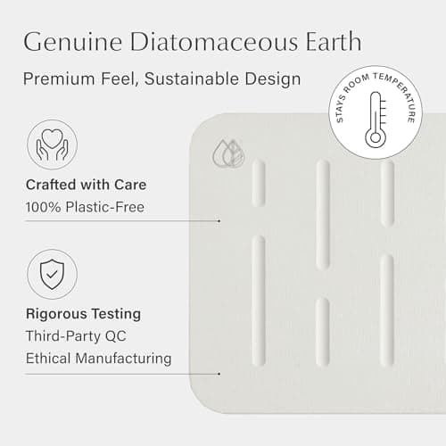 Dorai Home Bath Stone Mat 23.6"x15.4" (2-Pack) – Quick-Dry, Non-Slip Diatomite Stone Bath Mat, Rain Sandstone - Thumbnail 4