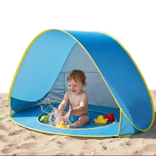 Baby Beach Tent with Pool, Pop Up Beach Tent Sun Shade for Infant Toddlers, Portable UV Protection Shade with Carry Bag for Outdoor Travel, Camping - Image 1