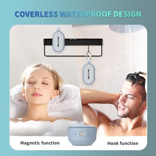 SOWO Wireless Portable Small Speaker, Ultra Magnetic Bluetooth Speaker for Golf Cart, Coverless IP67 Waterproof, 24 H Playtime, Pro Sound, Clip Hanging Design for Outdoor, Indoor - Blue - Thumbnail 5