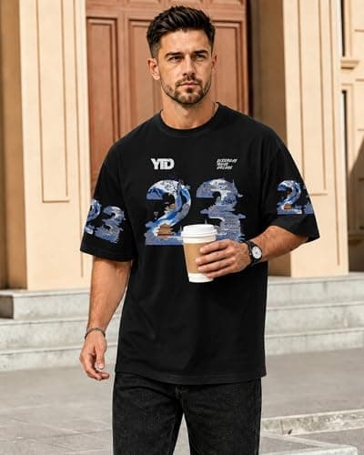 YTD 23 Graphic T-Shirts for Men Women, Relaxed Fit Cotton Crewneck Short Sleeve Casual Fashion Tee - Thumbnail 6