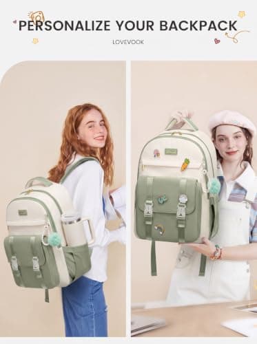 LOVEVOOK Backpack for Women, Kid Backpack Fit 15.6 Inch Laptop, School Backpack for students,Teen Bag Purse for Girls - Thumbnail 2
