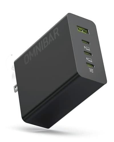 Omnibar 140W USB C Charger Block, 100W GaN Fast Charging Laptop Charger, 4-Port Compact USB C Wall Charger Power Adapter for MacBook Air/Pro, Dell XPS, iPad, iPhone 17/16/15, Samsung Galaxy S25/S24 - Image 1