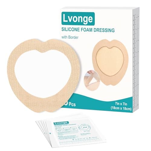 Sacrum Silicone Foam Dressing with Gentle Border, Sacrum Wound Bandages, Breathable Waterproof Sacral Dressing for Pressure Ulcers, Sacral Ulcers and Buttocks Bedsores (7" x 7", Pack of 5) - Image 1