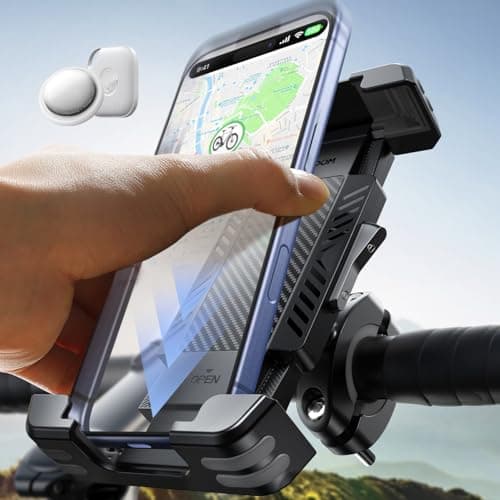 JOYROOM Bike Phone Holder [Hidden Tracker Storage] Phone Holder for Bike [1S Auto Lock] Motorcycle Phone Mount for Bike Bicycle Ebike Accessories Handlebar Phone Mount for All 5.8‘’-7.2" Cell Phones