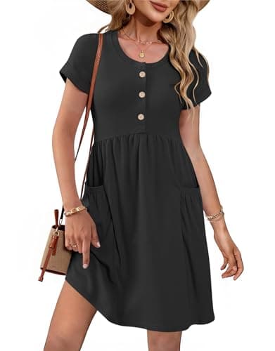 MOLERANI Summer Dresses for Women 2026 Casual Crew Neck Sundresses Short Sleeve Fashion Beach Vacation Dress with Pockets - Image 1