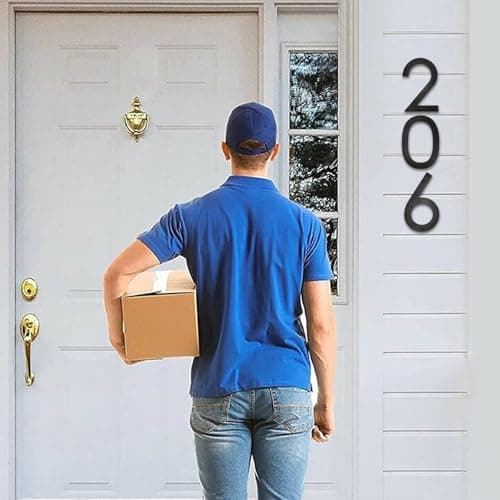 8 Inch House Numbers for Outside Modern | Large Floating Black House Numbers | Address Numbers/Door Garage Gate |911 Visibility Signage (7) - Thumbnail 5