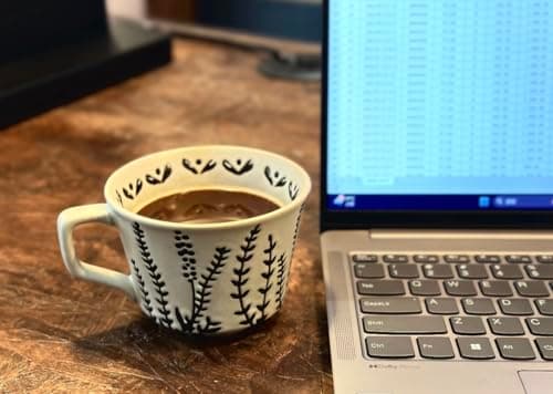 JINNTHE 12oz Coffee Mugs, Ceramic Coffee Mugs with Leaves Patterns for Man,Woman Modern Coffee Mug for Latte Cappuccino Cocoa, Dishwasher Microwave Safe, Stoneware Cup, Special Gifts, Lavender - Thumbnail 3