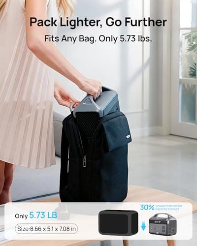 DaranEner Portable Power Station, 192Wh LiFePO4 Battery Backup w/2 300W (Surge 600W) AC Outlets, 2H Fast Charging, Power Bank for Hurricane Emergency/Home/Outdoor Camping/RVs Use - Thumbnail 4