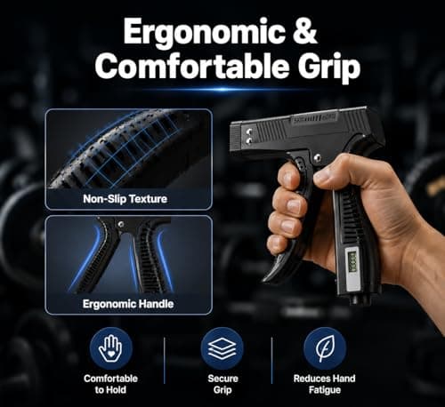Grip Strength Trainer with Finger Exerciser, Digital Counter Adjustable Hand Grip Strengthener for strength training, recovery and muscle building (1) - Thumbnail 4