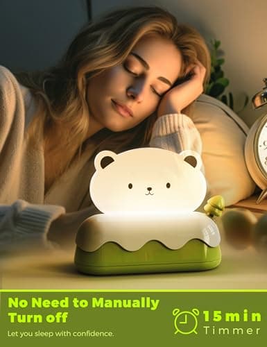 LOHAS Cute Night Light for Kids, Kawaii Bear Lamp, USB Rechargeable, Color Changing RGB, Decor for Bedroom, Nursery, Livingroom - Thumbnail 5