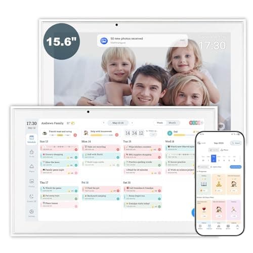 Digital Calendar, 15.6 Inch Wall Planner Electronic Calendar&Chore Chart,1080P Full HD Interactive Touchscreen Smart Touchscreen Interactive Display for Family Schedules – Wall Mount Included, Great for Organizing Your 2025-2026 White - Thumbnail 6