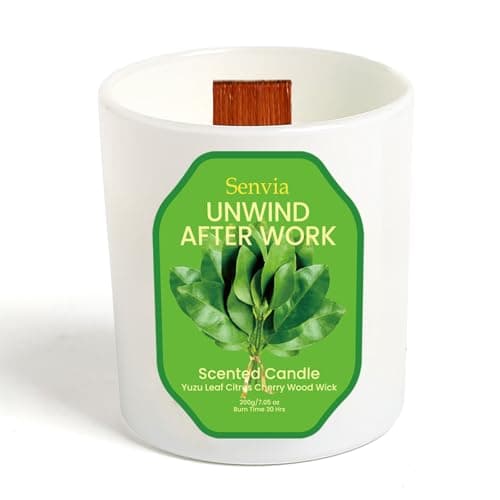 Non Toxic Clean Burning Candle - Citrus Scented, Relax Candles Stress Relief, Wood Wick Gift Suitable for Women, Long Lasting for Small to Medium Rooms, Mom Candle - Image 1