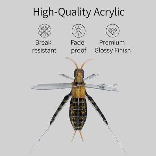 HELLOTOY 3D Acrylic Insects Puzzles DIY Bug Model Kit for Teenagers Educational Display Nature Decoration Figurine Sculpture (Bell Cricket) - Thumbnail 2