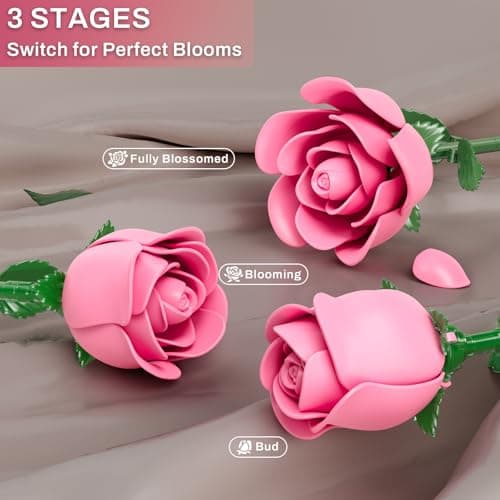 Pink Rose Bouquet Building Set for Her Lego Compatible Botanical Collection - Thumbnail 3