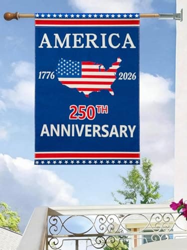 250 Anniversary USA Flag Garden Flags for Outside Double-Sided Patriotic Banner 12x18 Inch Yard Decor, Flag Only - Thumbnail 6