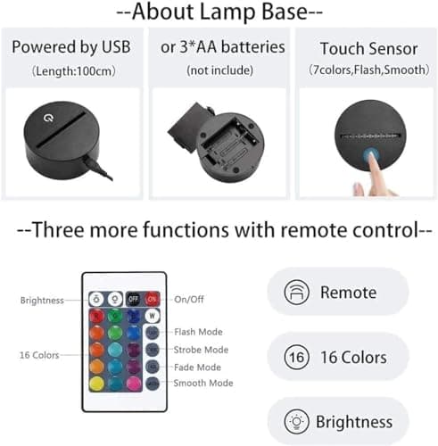 Paesteffe 3D LED Night Light for Kids, Formula 1 Racing Car Intelligent Illusion Lamp, 16 Color LED F1 Night Lamp Remote Control for Children's Room Decoration and Children's Gifts - Thumbnail 6