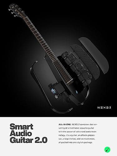 Enya NEXG 2 Basic Acoustic-Electric Guitar Carbon Fiber Travel Guitar Smart Acustica Electric Guitarra for Adults with 50W Wireless Speaker, Footswitch, and Gigbag - Thumbnail 2