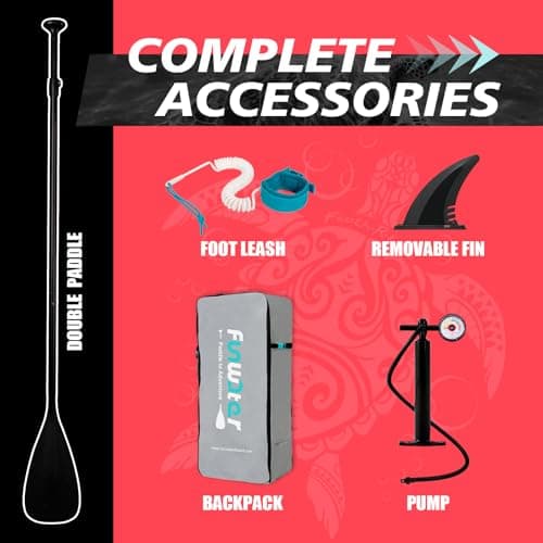 FunWater Inflatable Stand Up Paddle Board with Premium SUP Paddleboard Accessories, Anti-Slip EVA Deck, Paddle Boards for Adults & Youth of All Skill Levels - Thumbnail 5