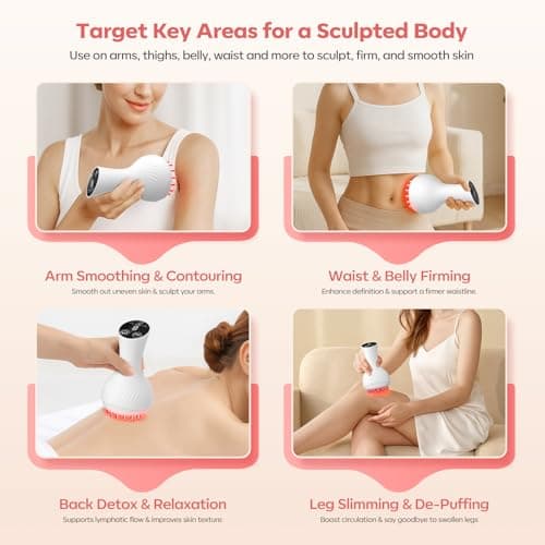 HarrFlow Lymphatic Drainage Massager & Anti Cellulite Massage Tool, Lymphatic Massager,Helps Reduce Stretch Marks & Cellulite，for Belly, Arms & Legs,Body Sculpting Machine with Heat & Vibration - Thumbnail 6