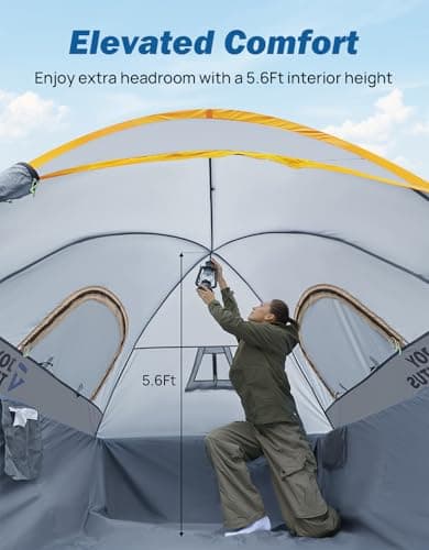JOYTUTUS Pickup Truck Tent 2.0, Waterproof PU2000mm Double Layer for 2 Person, Portable Truck Bed Tent with Rainfly, 5.5'-5.8' Camping Preferred - Orange - Thumbnail 6