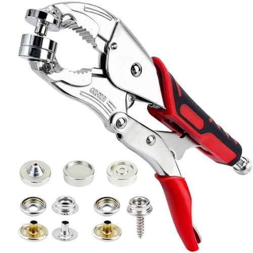 Heavy Duty Snap Fastener Tool, Snap Kit with 140 Pcs, Punching Capable, Magnetic Mold, Beginner-Friendly Snap Installation Tool, Boat Covers, Leather & Fabric Repair Installation - Image 1