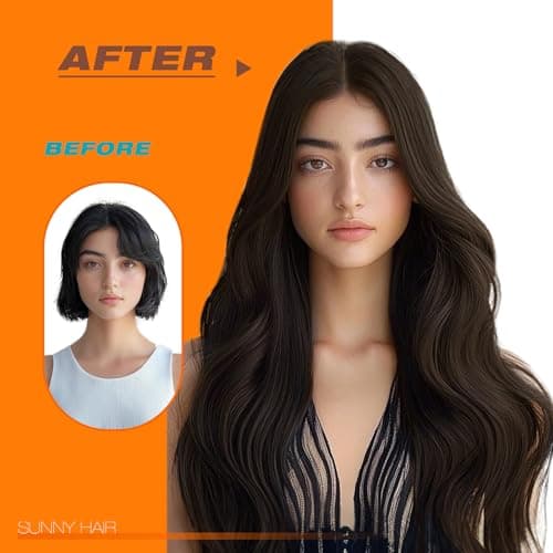 Sunny Hair Human Hair Tape in Extensions Dark Brown Tape in Hair Extensions Human Hair 16 inch Hair Extensions Real Human Hair Tape in Can be Reused 10Pcs 25g - Thumbnail 6