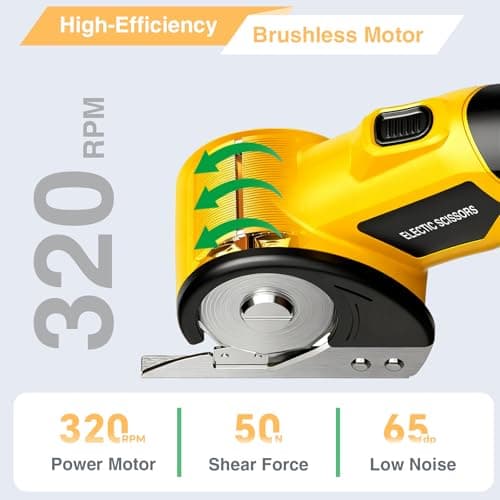 Cordless Electric Scissors,Rechargeable Cardboard Cutter, 4V Upgrade Motor Electric Box Cutter with 2 Blades, Safety Lock & LED Light, Powerful Cutting for Cardboard Box, Plastic, Leather - Thumbnail 2