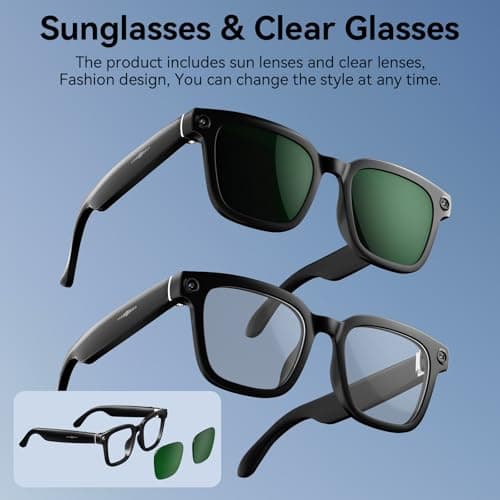 Amwentu Smart Glasses with Camera, 1080P Video Recording Glasses for Life - Thumbnail 6