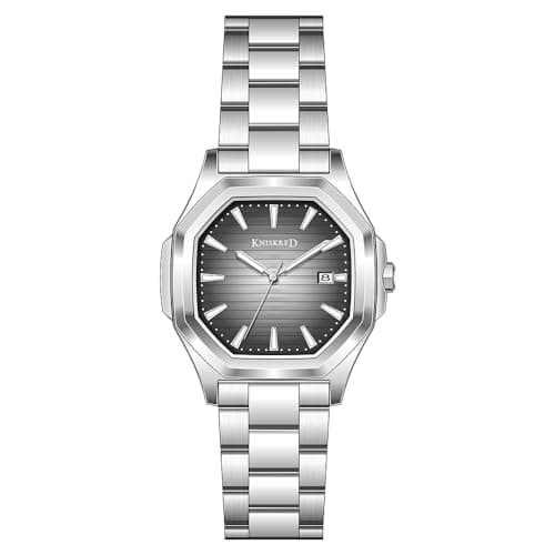 KNISKRED Business Watch for Men with Luminous Scale and Solid Stainless Steel Band Mens Calendar Watch (Gradient Black) - Image 1