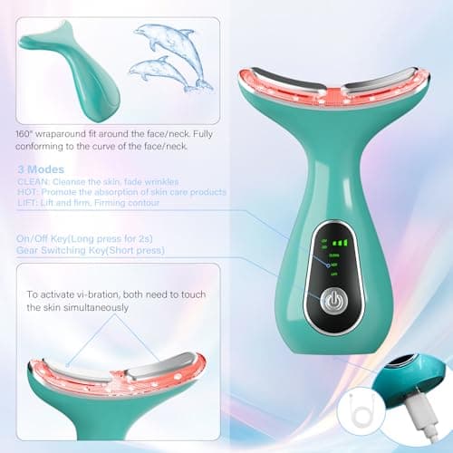 CNBHEABY Facial Massager, Portable Face Neck Massager Wand for Skin Care at Home - Thumbnail 2