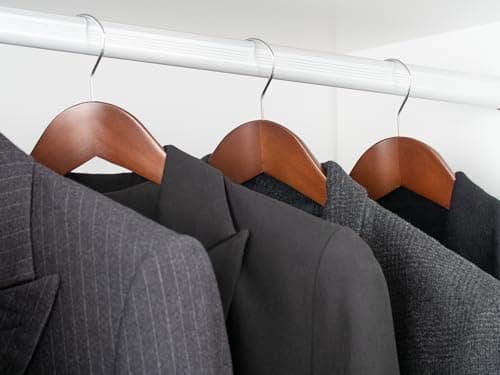 StorageWorks Wooden Hangers 10 Pack, Extra Wide Shoulder Wood Coat Hanger for Coats, Shirts, Jackets, Pants, Suits, Light Walnut Color - Thumbnail 3