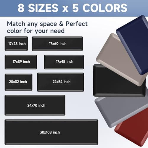 4/5 Inch Thick Kitchen Mats for Floor, StepRite Kitchen Rug for Standing Desk, Non-Slip, Thicker, Stain Resistant, Water Resistant, Comfort Anti Fatigue Floor Mat for Home, Kitchen, Office - Black - Thumbnail 4