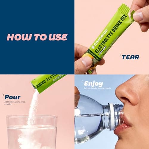 Electrolyte Powder Packets, 50 Sticks Sugar-Free Hydration Drink, 10 Flavor - Thumbnail 3