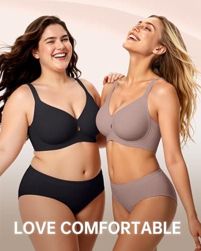 LetsJoli Wireless Bras for Women No Underwire Seamless Push Up Full Coverage Supportive Bralettes Fall Fashion Must Haves(Gray L) - Thumbnail 6