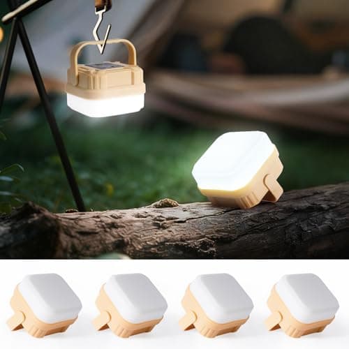4 Packs Rechargeable Camping Lights LED Camping Lantern, 300LM, 3 Light Modes, Portable IP53 Waterproof Tent Lights for Camp, Outdoor,Hiking, Fishing,Emergency Outage - Image 1