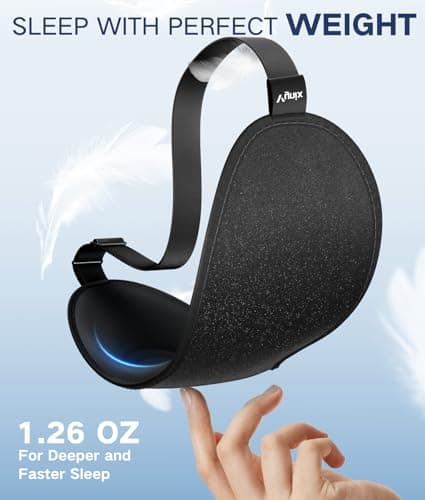 Vynix® Sleep Mask for Men Women-Eye Masks for Side Sleepers, 3D Contoured Night Blindfold 100% Blockout Pressure-Free, Soft Lightweight Breathable Eye Cover Shade Sleeping for Airplane, Travel, Black - Thumbnail 4