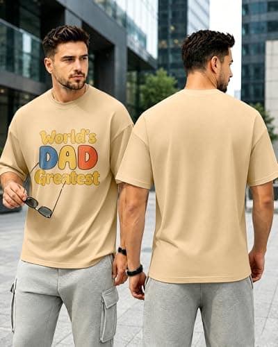 YTD Dad Graphic Tshirt, Premium Cotton Printed Oversized Casual Tees - Thumbnail 2