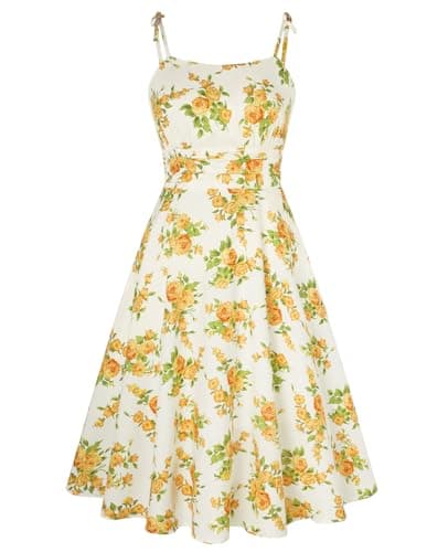 Belle Poque Yellow Floral Baby Shower Dresses for Women 2025 Midi Bridal Shower Prom Tea Cocktail Party Dress X-Large
