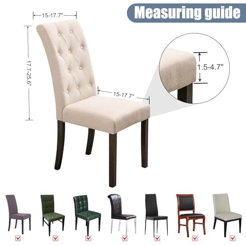 BIETYONE Chair Covers,Dining Room Chair Covers Set of 6,Stretch Kitchen Chair Cover,Washable Dining Chair Cover,Parsons Chair Slipcovers Protective,for Home,Restaurant,Banquet - Thumbnail 5