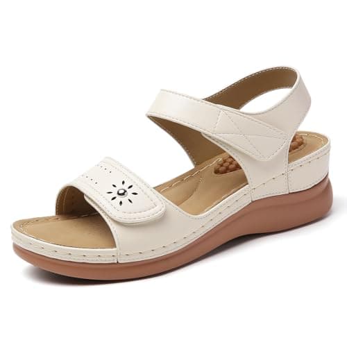 Tilocow Sandals Women Wedge Shoes - Orthopedic Walking Sandals with Arch Support and Massaging Sole, Ideal for Summer Parties and Casual Wear - Image 1
