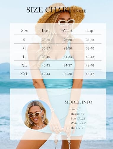 Arolina Swim Dresses for Women Full Coverage One Piece Swimsuits Modest Tummy Control Shapewear Swim Skirt 2026 Bathing Suit Light Blue XXL - Thumbnail 6