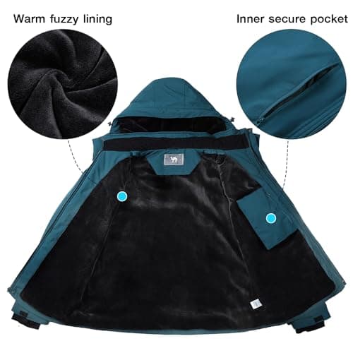 CAMEL CROWN Mens Winter Coat Waterproof Ski Jacket with Fleece Lining Warm Windproof for Snow Rain Outdoor Hiking Mountain - Thumbnail 3