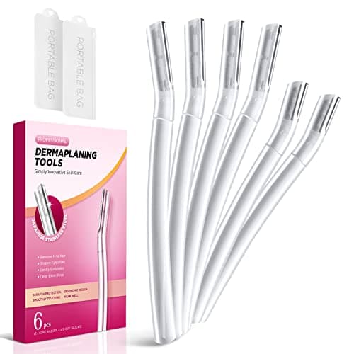 Dermaplane Razor for Women Face, (6 Count) Professional Dermaplaning Tool for Peach Fuzz, Facial and Eyebrow Hair Removal, Gentle Skin Exfoliation Blade - Image 1