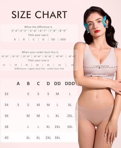 Ganado Deep V Wireless Bras for Women No Underwire Push Up Seamless Padded Comfort Bra Supportive Wirefree Bralette (Pink, Small) - Thumbnail 6