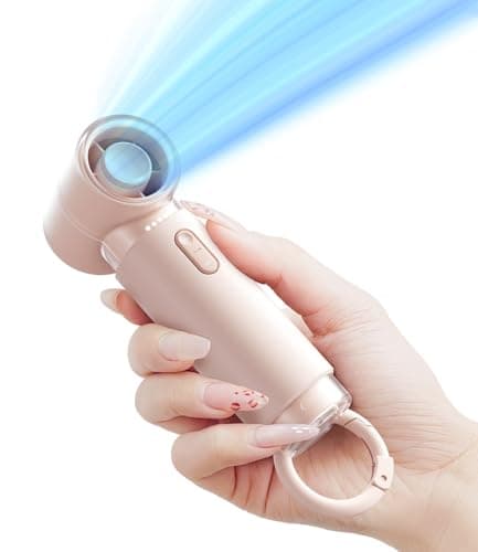 WSKEN Portable Handheld Fan, Rechargeable, 5 Speeds Mode, 20000rpm Brushless Motor, [Small But Powerful] - Ideal for Travel, Cruises, Hiking, Concerts & Lover Gifts(Pink) - Image 1