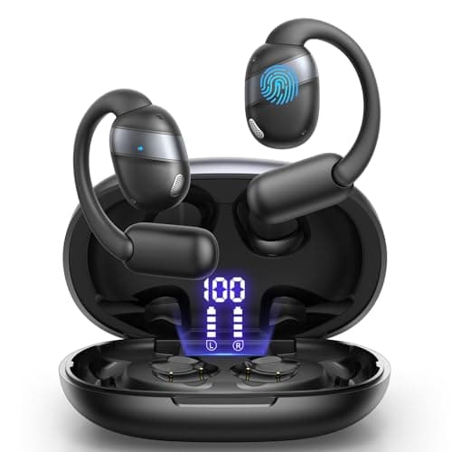 Open Ear Headphones Earbuds Wireless, 5.4 Bluetooth Ear Buds with Digital Display, Ultra-Comfort, Clear Calls, Powerful Sound, 50H Playtime, IPX4 Waterproof Sports Earphones for Running & Workouts - Image 1