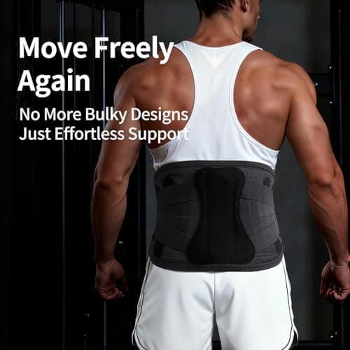 RockloookY Lower Back Brace for Women Men, Adjustable Lumbar Support with 3D Pad, Breathable Ergonomic Support Belt with Metal Stays for Work, Lifting, Drive, Black,Size XL,Waist 45"-52" - Thumbnail 5