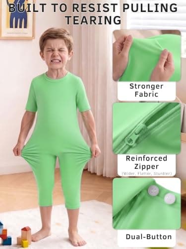 Anti-Removal Adaptive Bodysuit, Back-Zip One-Piece Care Jumpsuit, Tear-Resistant & Soft Stretch Fabric for Daily Support (Purple, 7-8) - Thumbnail 2